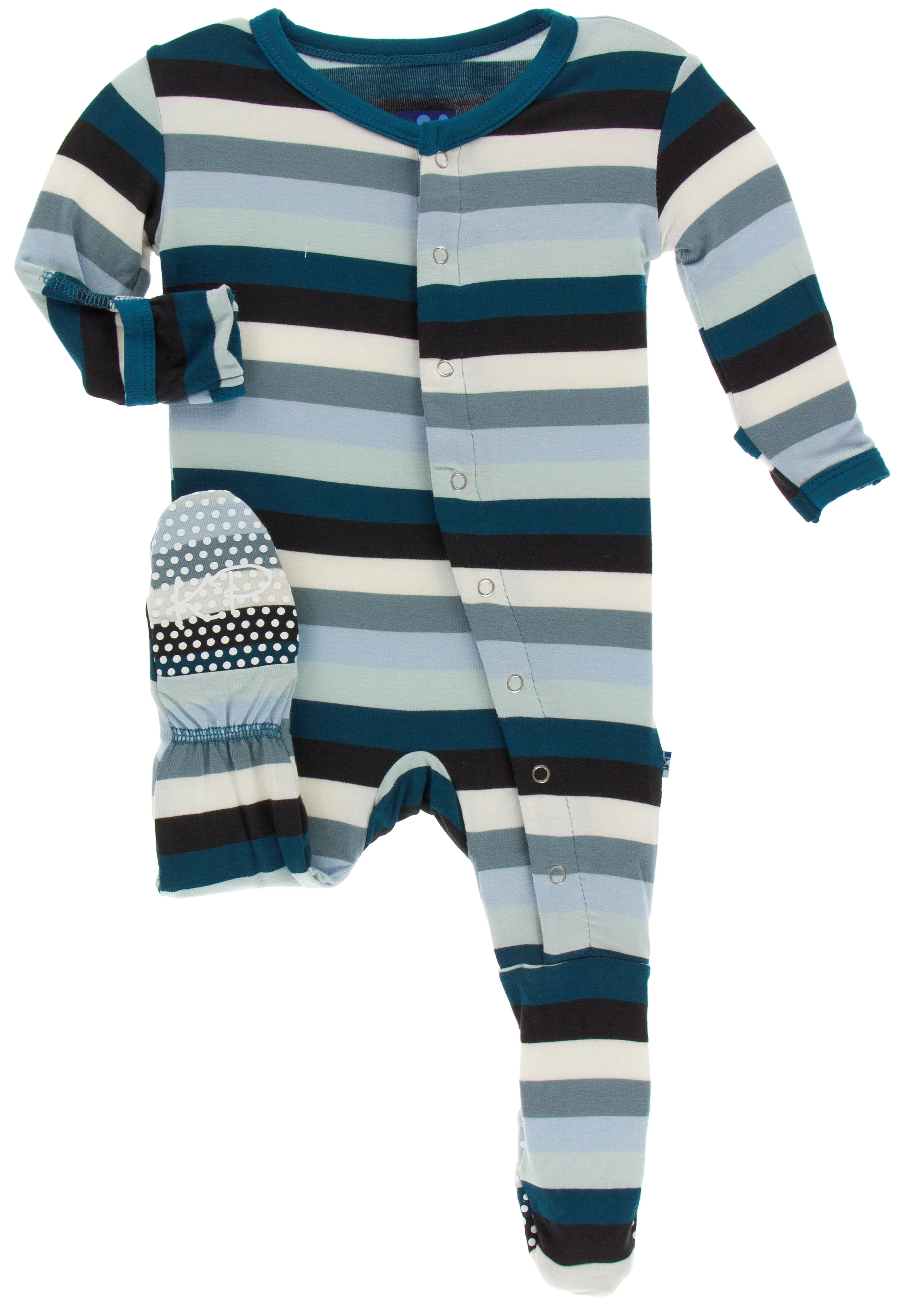 KicKee Pants Meteorology Stripe Footie with Zipper