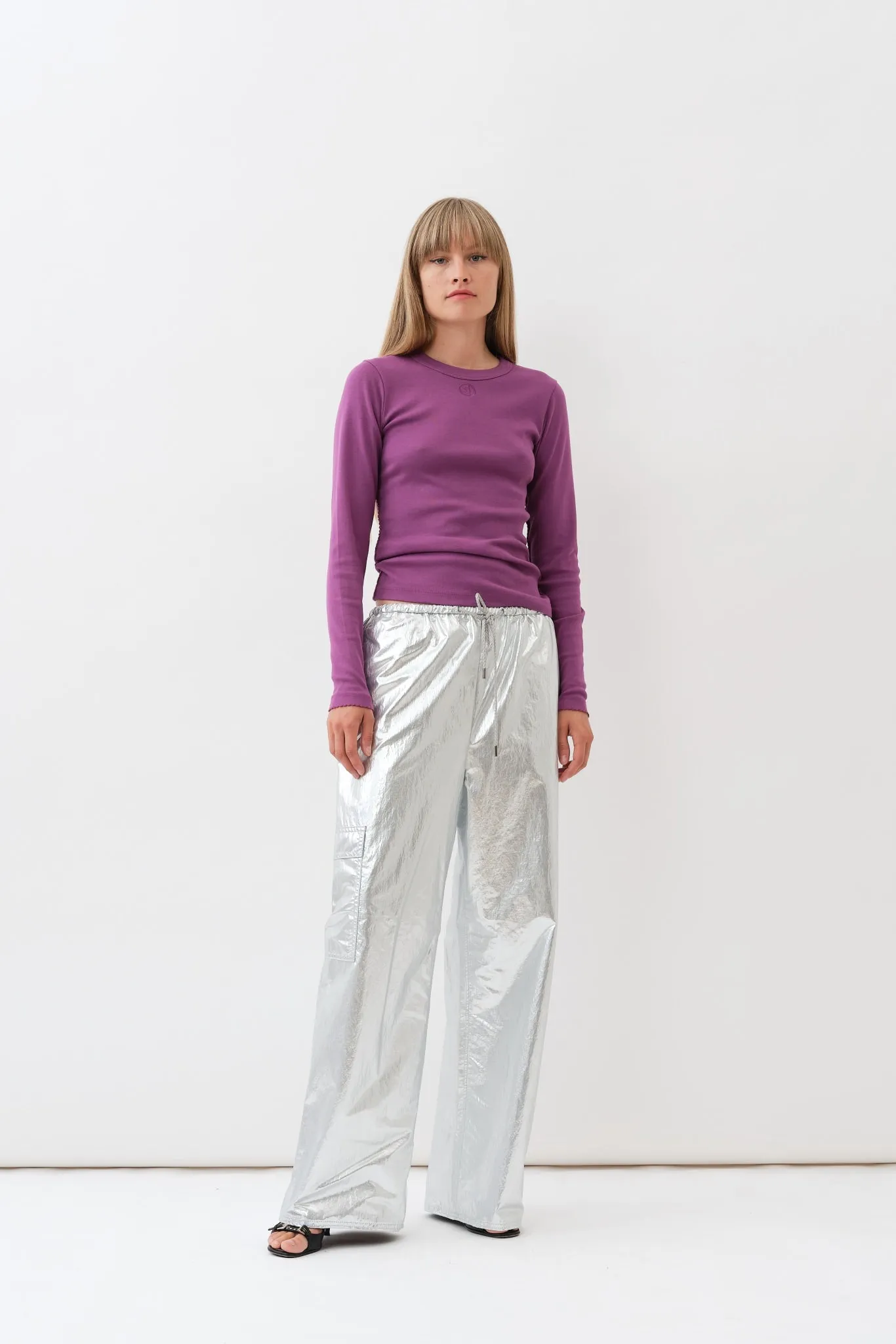 Lak Pants — Silver Metallic