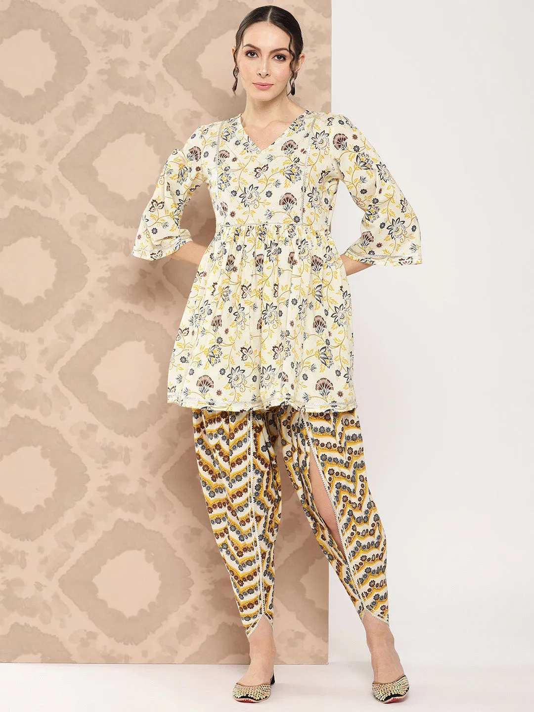 Women Yellow Pure Cotton Kurta Set