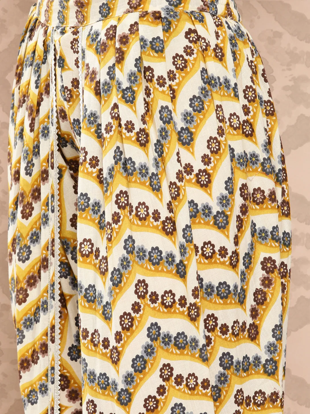 Women Yellow Pure Cotton Kurta Set