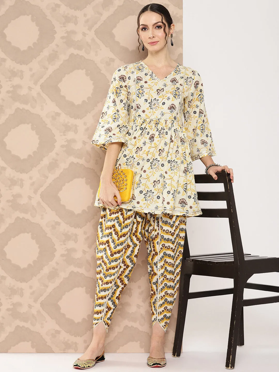 Women Yellow Pure Cotton Kurta Set