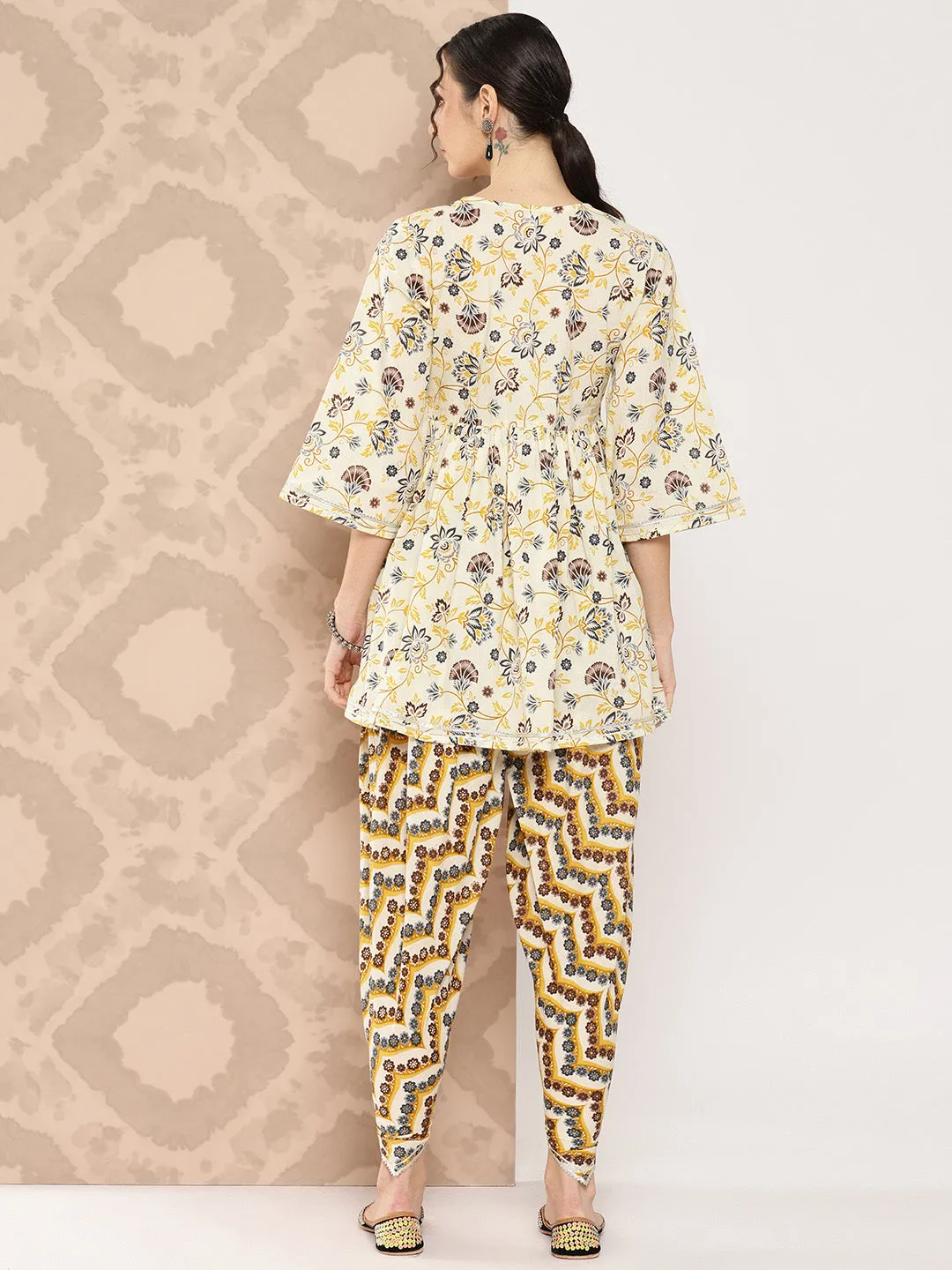 Women Yellow Pure Cotton Kurta Set